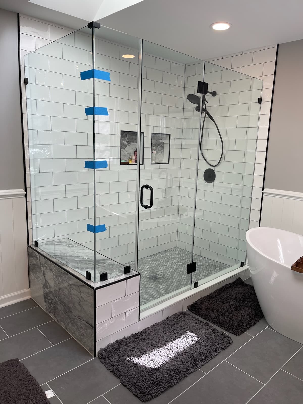 Bathroom with Stone Tile Floor Bathroom with Stone Tile Floor